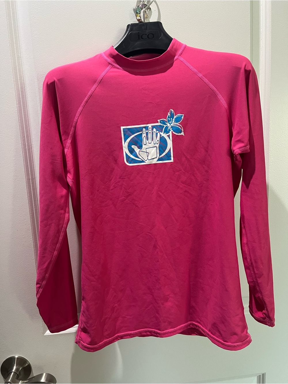 Body Glove Pink Rash Guard Swim Coverup with Blue & White Logo. Minimal use.